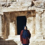 Safia in front of  cave